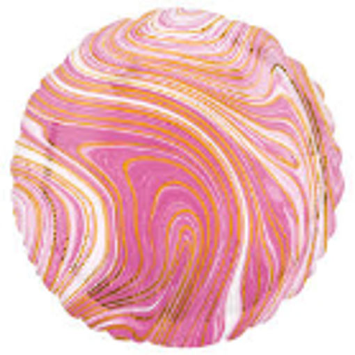 Picture of MARBLE PINK ROUND FOIL BALLOON - 17 INCH